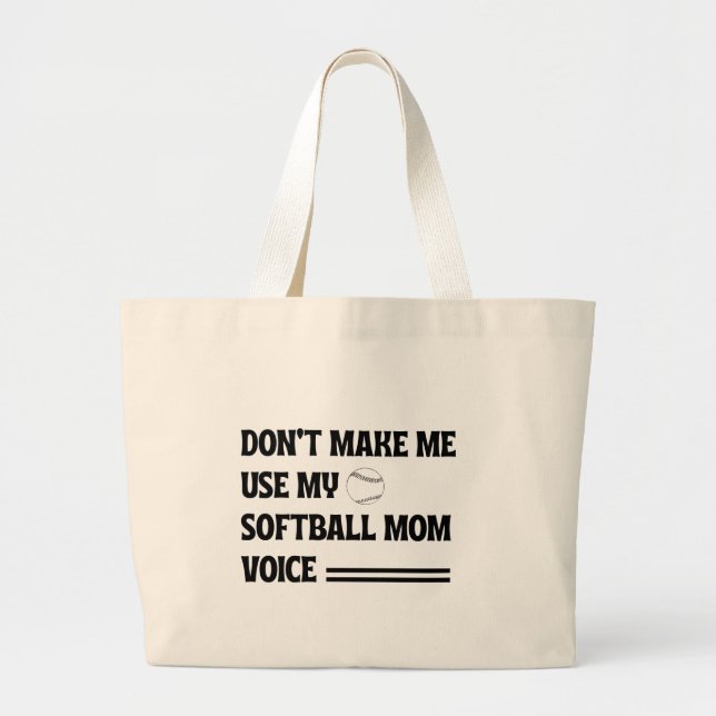 Grand Tote Bag Funny softball maman cadeau de jour des mères pour (Devant)