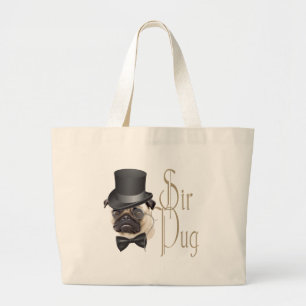 Grand Tote Bag Funny Top Hat Monocle Sir Carlin Chien