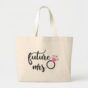 Grand Tote Bag Futur Mme, Mariée à être, Fiançailles Mariage