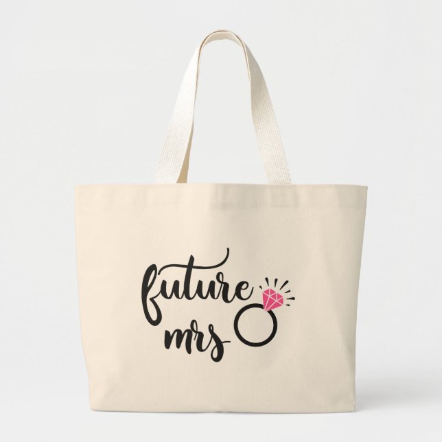 Grand Tote Bag Futur Mme, Mariée À Être, Fiançailles Mariage (Devant)
