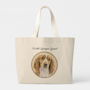 Grand Tote Bag Gallois Springer espagnol peinture de chien origin