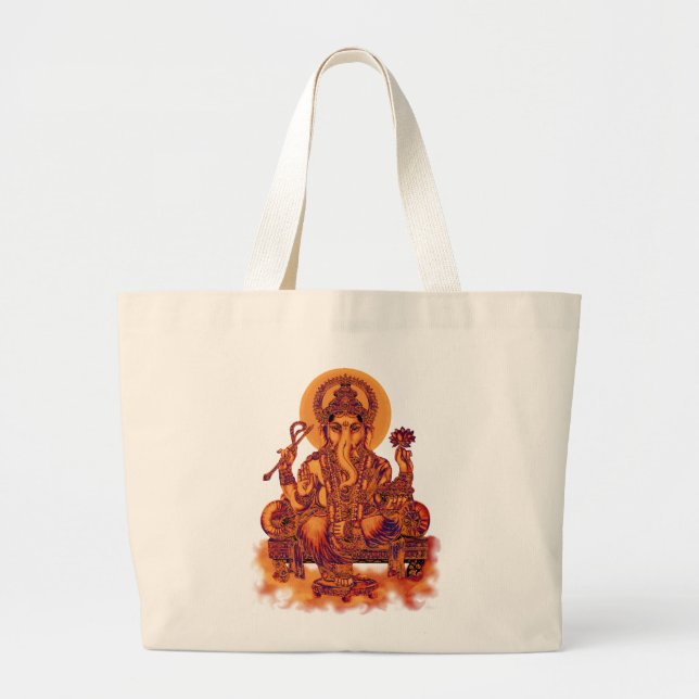 Grand Tote Bag Ganesh - solvant des obstacles (Devant)