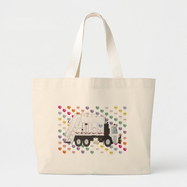 Grand Tote Bag Garbage Truck Love (Devant)