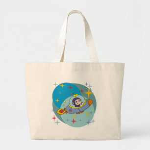 Grand Tote Bag Garçon dans le vaisseau spatial