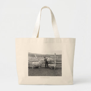 Grand Tote Bag Garçon supportant un paquet de laine