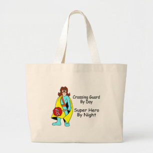 Grand Tote Bag Garde de croisement par le superhéros de jour par