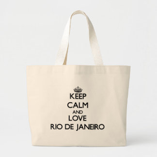 Grand Tote Bag Gardez le calme et aimez le Rio de Janeiro