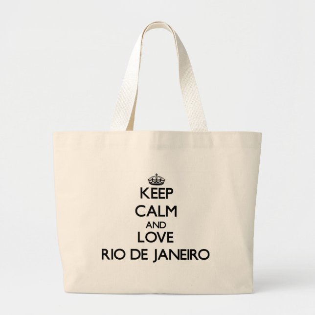 Grand Tote Bag Gardez le calme et aimez le Rio de Janeiro (Devant)