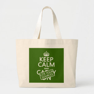 Grand Tote Bag Gardez le calme et citez vos sources (dans toute
