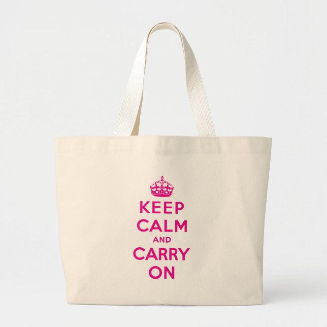 Grand Tote Bag Gardez le calme et continuez (Devant)