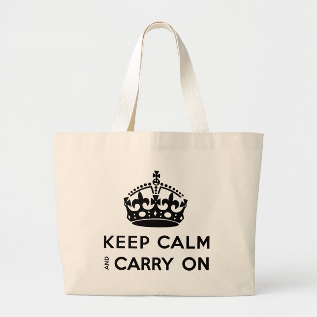 Grand Tote Bag Gardez le calme et continuez (Devant)
