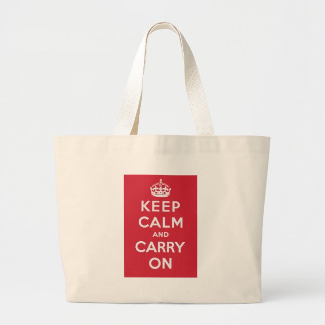 Grand Tote Bag Gardez le calme et continuez (Devant)