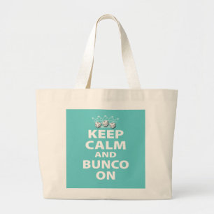 Grand Tote Bag Gardez le calme et le Bunco sur la conception