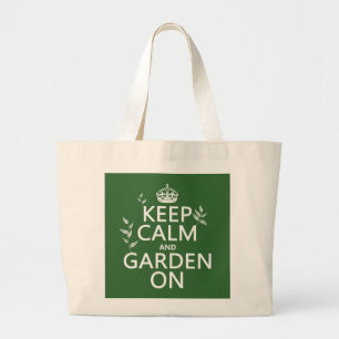 Grand Tote Bag Gardez le calme et le jardin dessus - toutes les