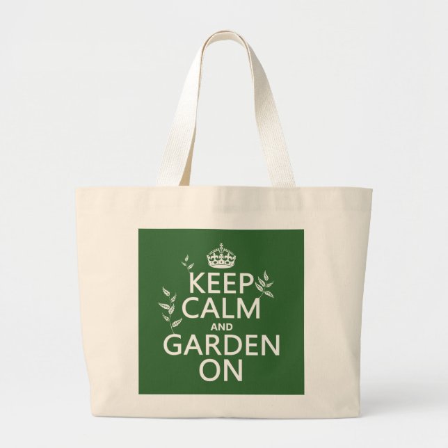 Grand Tote Bag Gardez le calme et le jardin dessus - toutes les (Devant)
