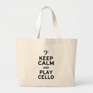 Grand Tote Bag Gardez le violoncelle de calme et de jeu