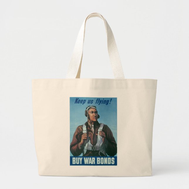 Grand Tote Bag Gardez-nous en vol ~ Tuskeege Airman (Devant)