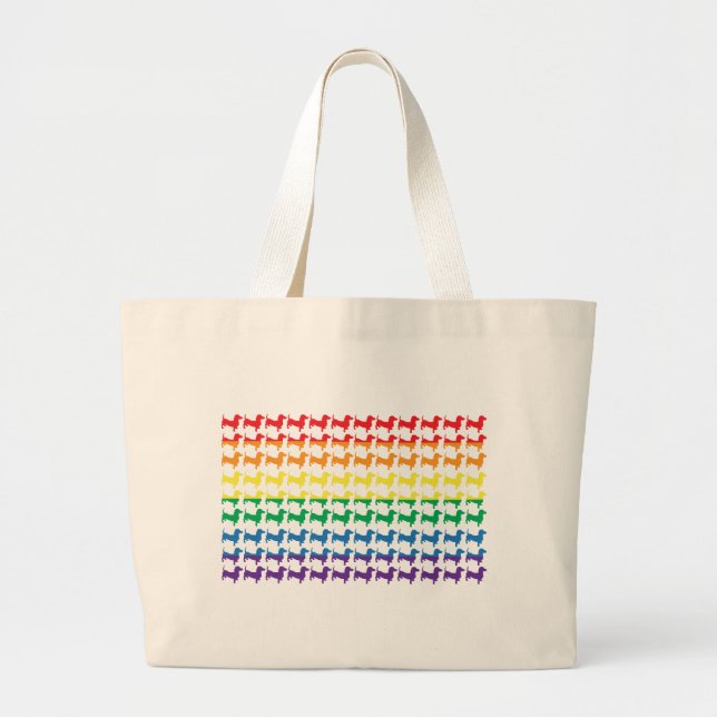 Grand Tote Bag Gay pride Rainbow Dachshunds (Devant)