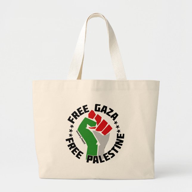 Grand Tote Bag gaza libre palestine (Devant)