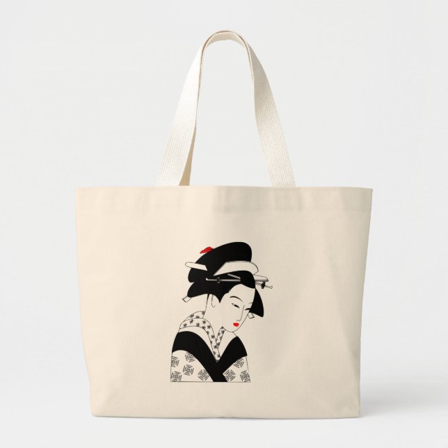 Grand Tote Bag Geisha japonais (Devant)