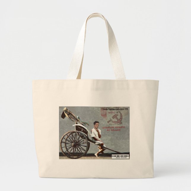 Grand Tote Bag Geithner conduisant un Rickshaw (Devant)
