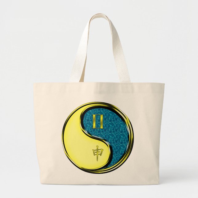 Grand Tote Bag Gémeaux & Singe d'eau (Devant)