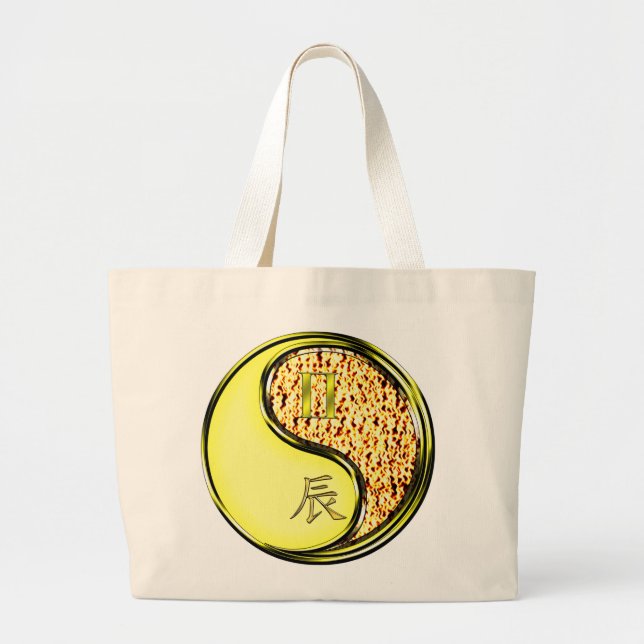 Grand Tote Bag Gemini & Dragon de feu (Devant)