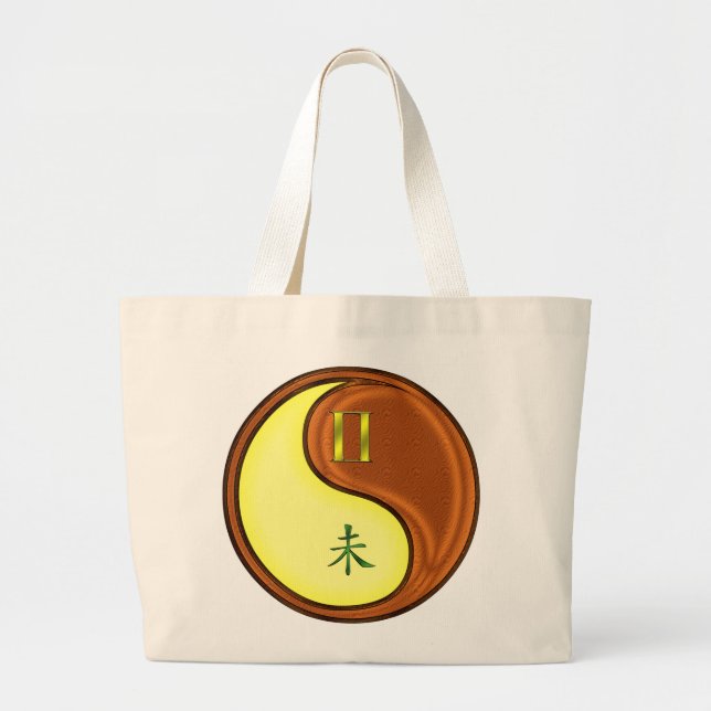 Grand Tote Bag Gemini et chèvre de bois (Devant)
