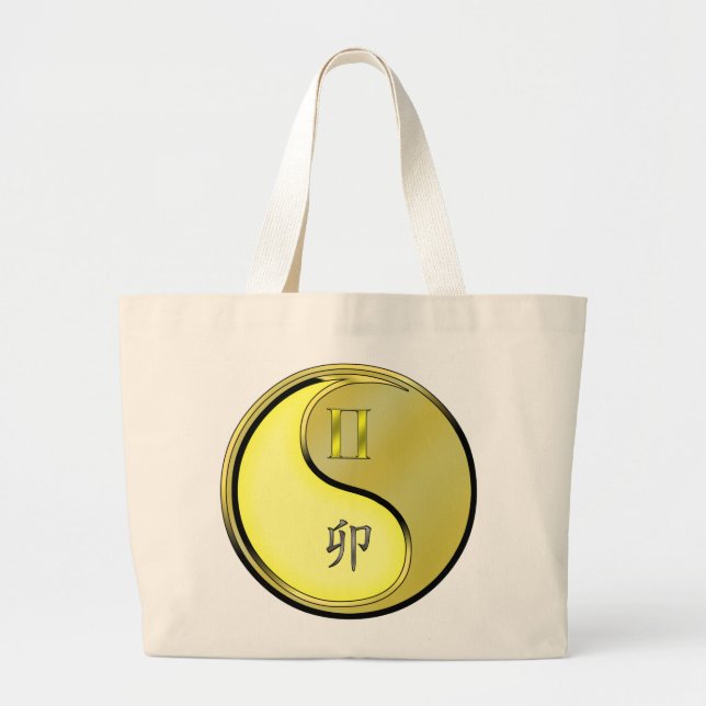 Grand Tote Bag Gemini et lapin de métal (Devant)
