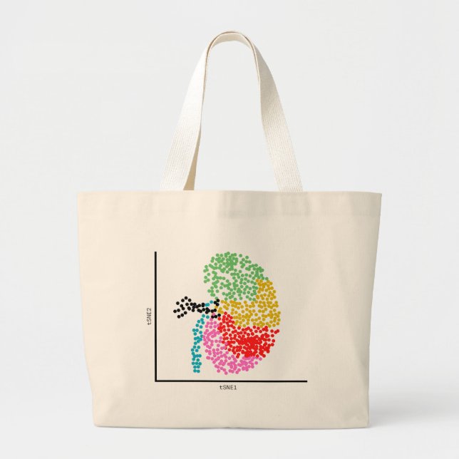 Grand Tote Bag Génomique rein à cellule unique et coeur scARNseq (Devant)