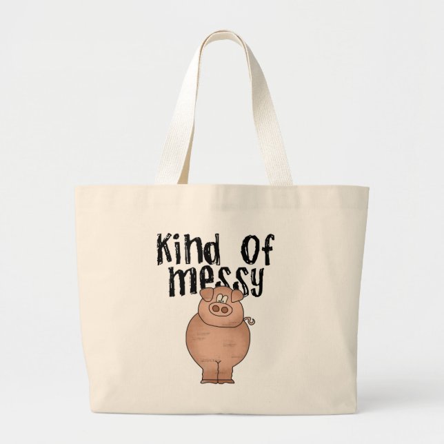 Grand Tote Bag Genre de porc de T-shirts et de cadeaux malpropres (Devant)