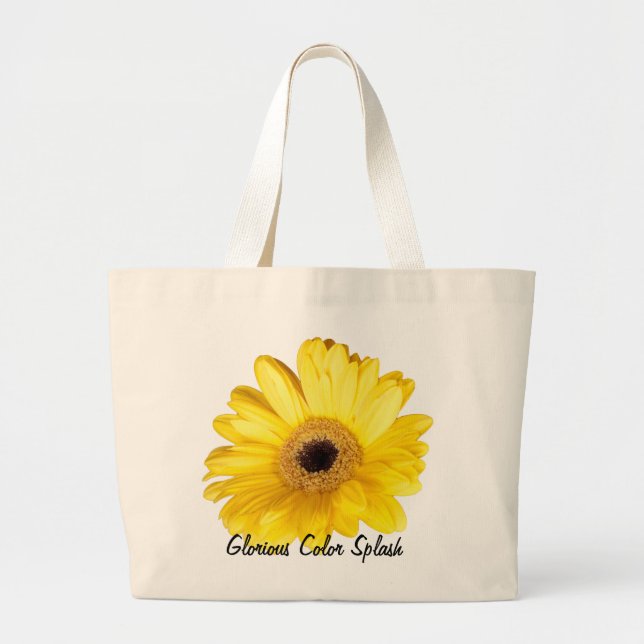 Grand Tote Bag Gerber Jaune Daisy Fermer la photo (Devant)