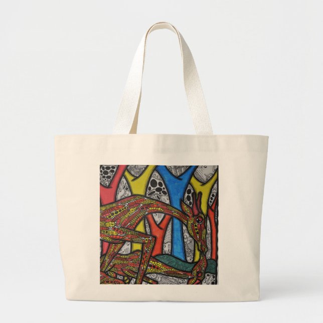 Grand Tote Bag Girafe de mère (Devant)