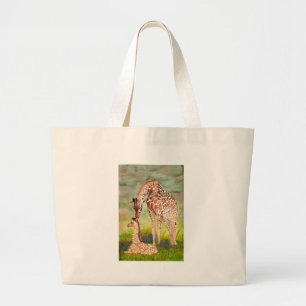 Grand Tote Bag Girafes de mère et de bébé