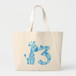 Grand Tote Bag Giraffe Bleue 3e anniversaire