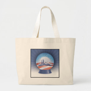 Grand Tote Bag globe de neige d'obama