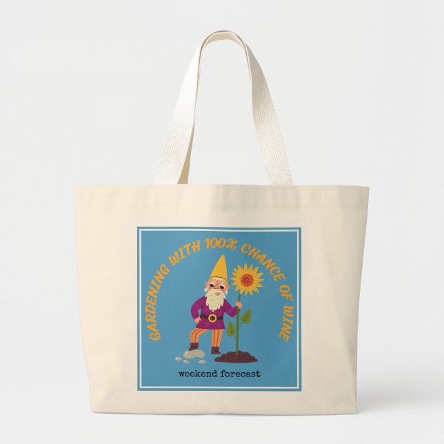 Grand Tote Bag Gnome Garden Fourre-tout (Devant)