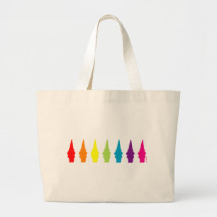 Grand Tote Bag Gnomes d'arc-en-ciel
