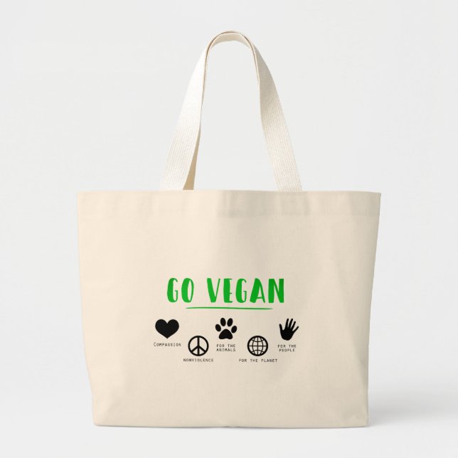 Grand Tote Bag Go Vegan (Devant)