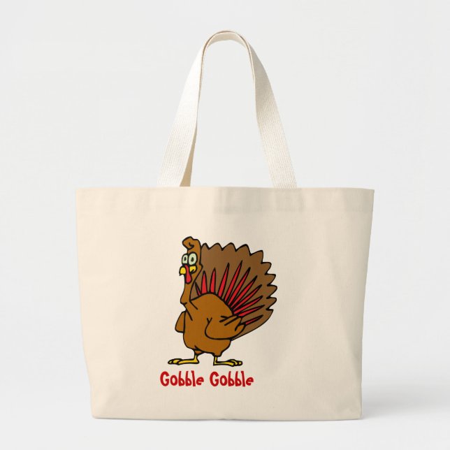 Grand Tote Bag Gobble Gobble Thanksgiving (Devant)