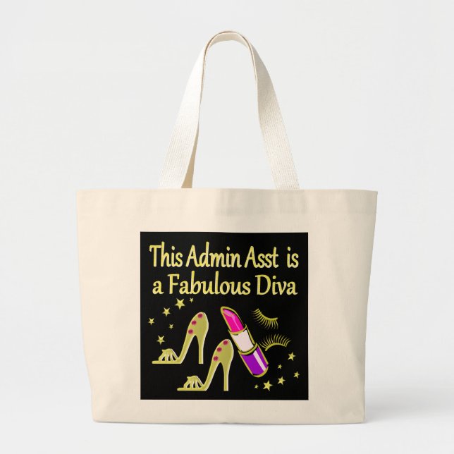 GRAND TOTE BAG GOLD GLITZY ADMIN ASSISTANT DIVA DESIGN (Devant)