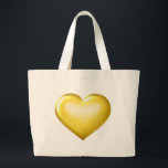 Grand Tote Bag Gold heart<br><div class="desc">This large tote bag features a shapely gold heart.  Great for an anniversary or bridesmaid gift.</div>