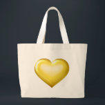 Grand Tote Bag Gold heart<br><div class="desc">This large tote bag features a shapely gold heart.  Great for an anniversary or bridesmaid gift.</div>