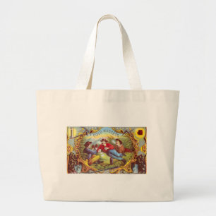 Grand Tote Bag Gold Nuggets Antique Cigar Label