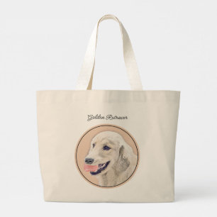 Grand Tote Bag Golden Retriever Painting mignon Original Chien Ar