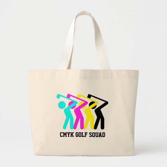 Grand Tote Bag Golfeur CMYK Stylé (Devant)