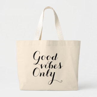 Grand Tote Bag Good Vibes Seulement Heureuse Typographie De Mise 