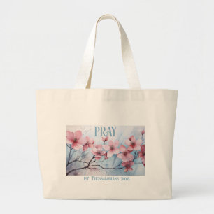 Grand Tote Bag GraceGear - Texte bleu-Sac fourre-tout de prie