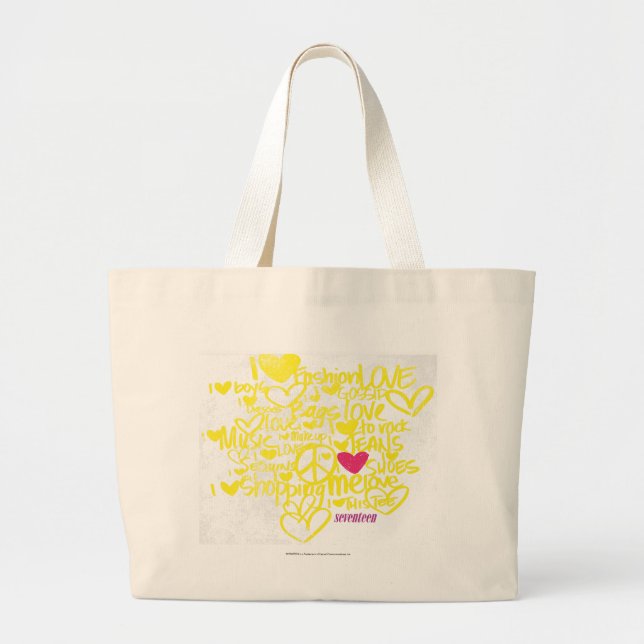 Grand Tote Bag Graffiti magenta/jaune (Devant)