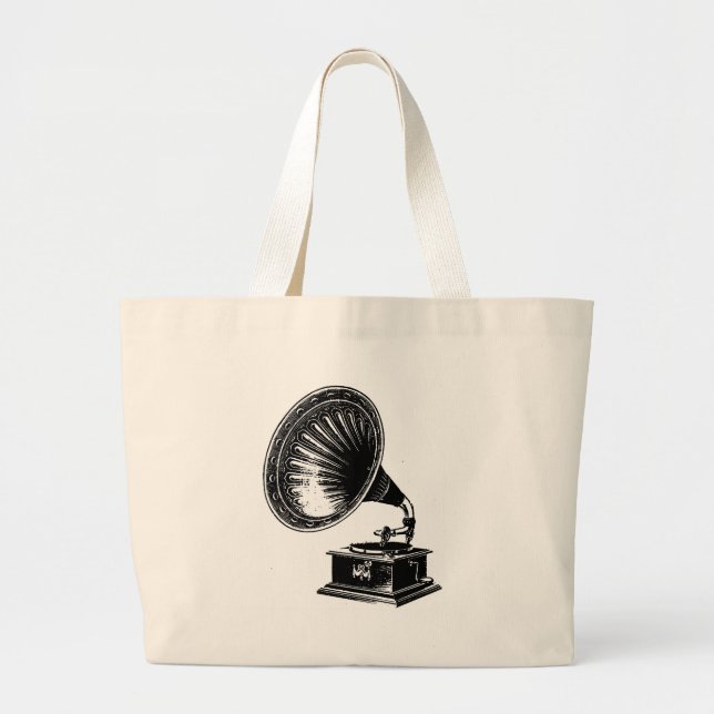 Grand Tote Bag Gramophone vintage (Devant)